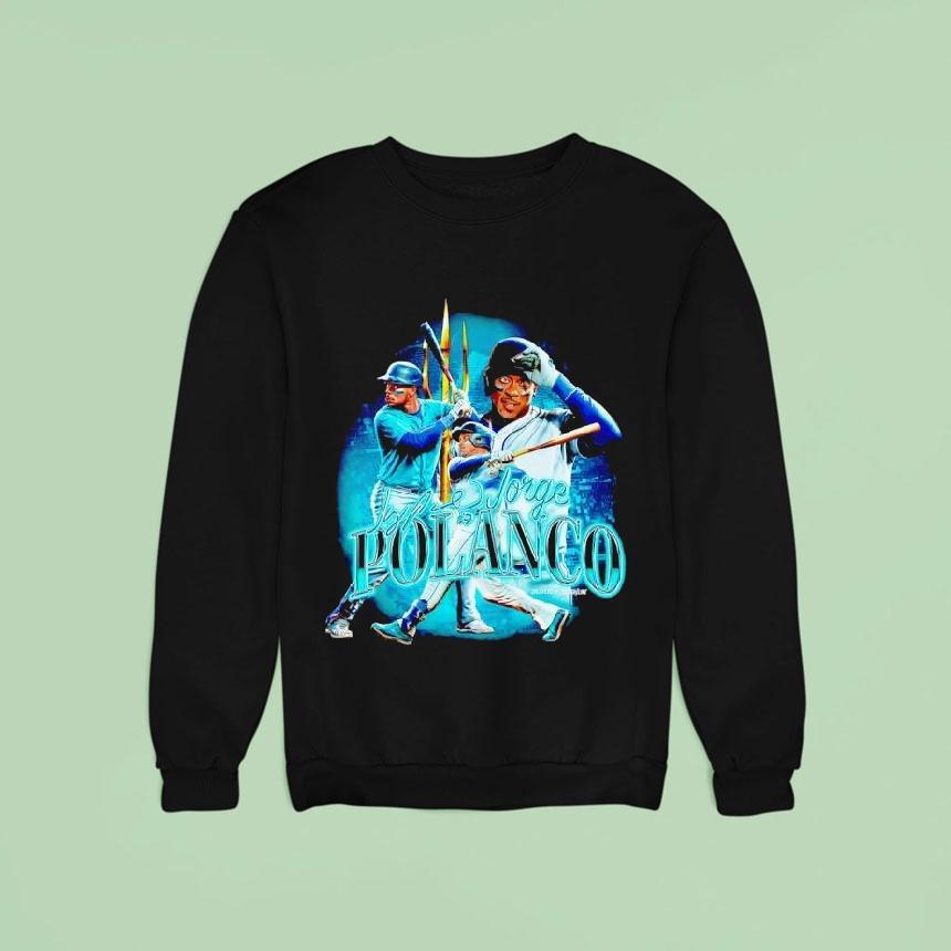 Jorge Polanco Seattle Mariners Baseball Signature Sweatshirt Jorge Polanco Seattle Mariners Baseball Signature Sweatshirt