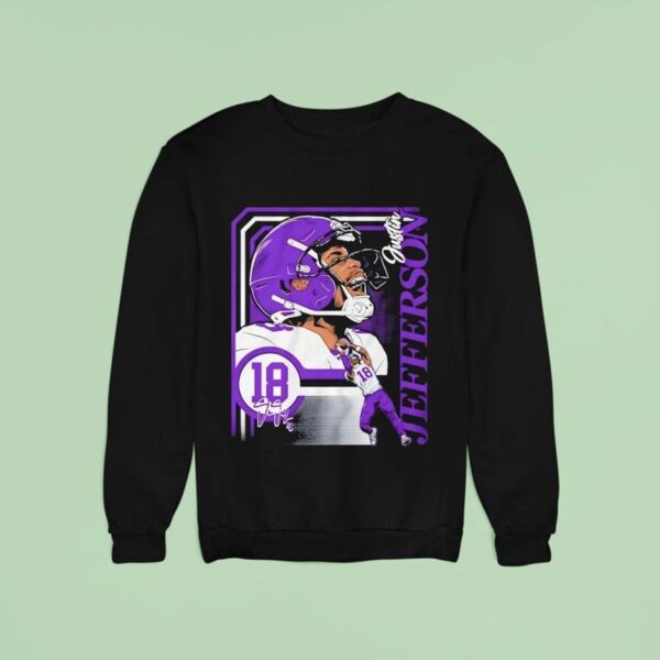Justin Jefferson Minnesota Vikings Football Signature Sweatshirt