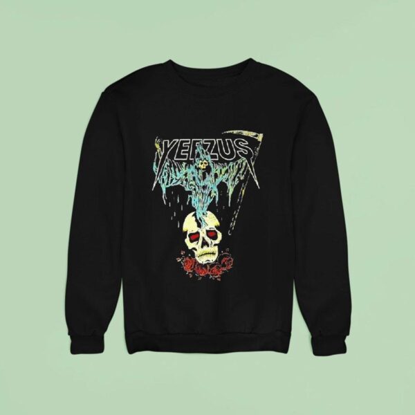 Kanye West Ye Yeezus Grim Reaper Skull And Roses Sweatshirt