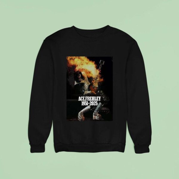 Kiss Ace Frehley Rest In Peace Signature Photo Sweatshirt