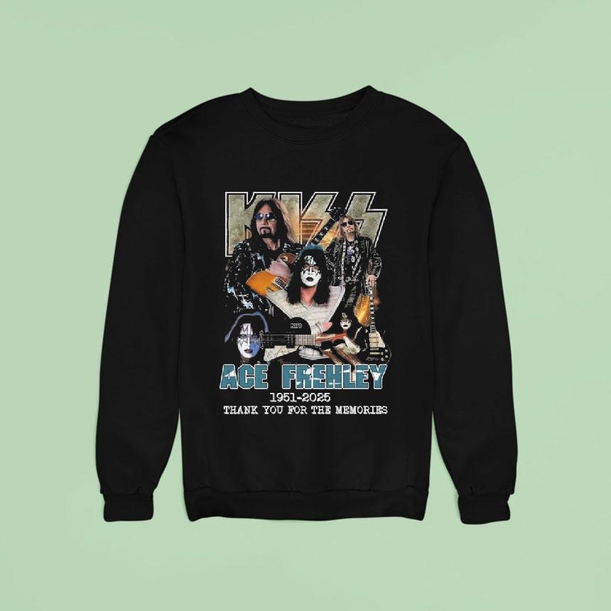Kiss Band Ace Frehley Thank You For The Memories Sweatshirt Kiss Band Ace Frehley Thank You For The Memories Sweatshirt
