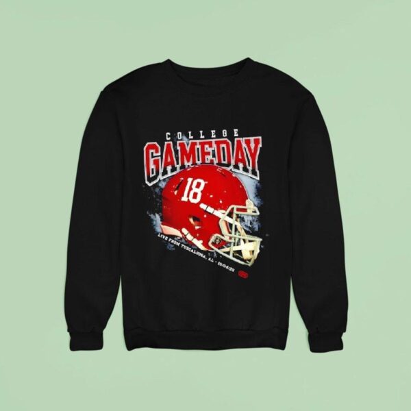 Live From Tuscaloosa Al Alabama Crimson Tide Helmet Number College Gameday Sweatshirt