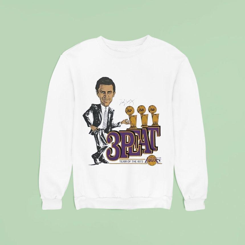 Los Angeles Lakers Pat Riley Peat Team Of The S Signature Sweatshirt Los Angeles Lakers Pat Riley Peat Team Of The S Signature Sweatshirt