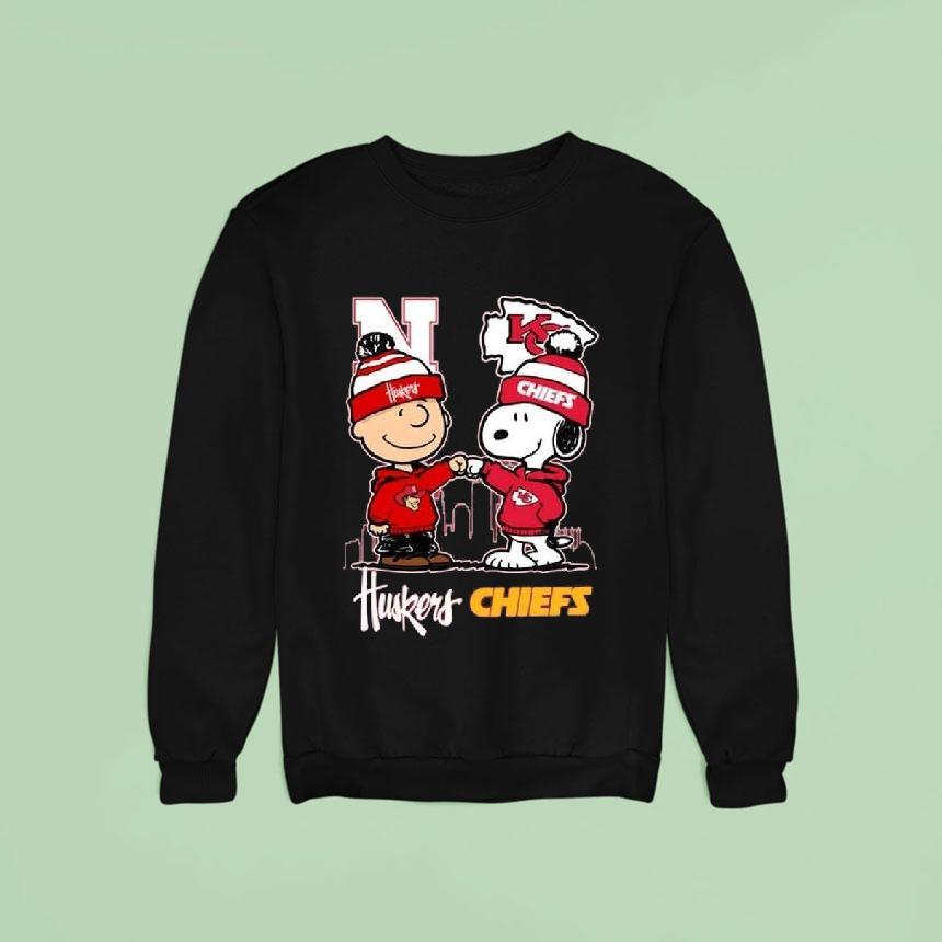 Nebraska Cornhuskers Kansas City Chiefs Snoopy Th Anniversary Of Peanuts Sweatshirt Nebraska Cornhuskers Kansas City Chiefs Snoopy Th Anniversary Of Peanuts Sweatshirt