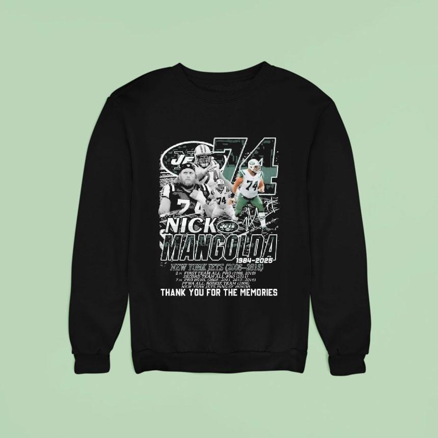 New York Jets Nick Mangold Thank You For The Memories Sweatshirt New York Jets Nick Mangold Thank You For The Memories Sweatshirt