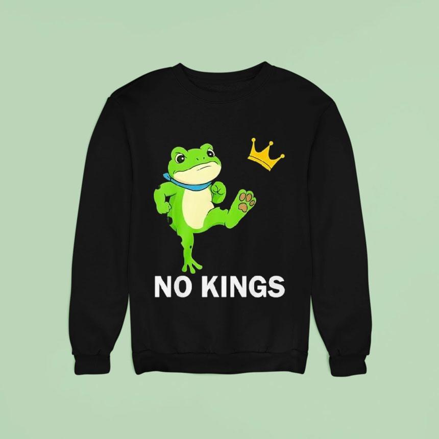 No Kings Men Women Portland Frog Protes Sweatshirt No Kings Men Women Portland Frog Protes Sweatshirt