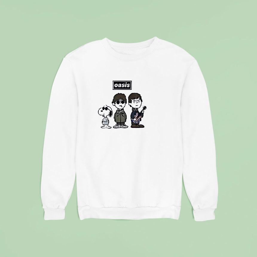 Oasis Snoopy Peanuts Punk Rock Tour Dates Sweatshirt Oasis Snoopy Peanuts Punk Rock Tour Dates Sweatshirt