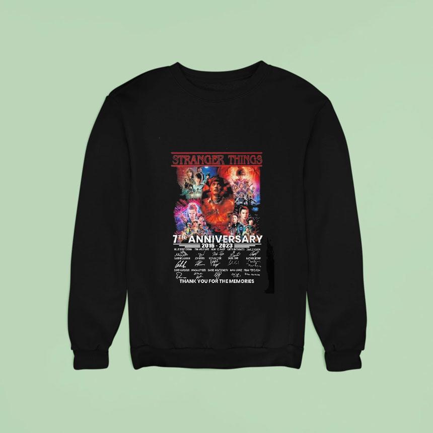 Original Stranger Things Th Anniversary Thank You For The Memories Signatures Sweatshirt Original Stranger Things Th Anniversary Thank You For The Memories Signatures Sweatshirt