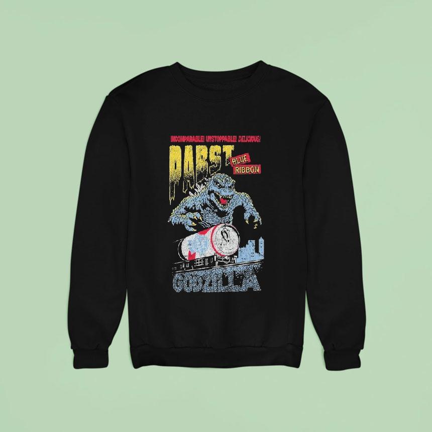 Pabst Blue Ribbon Incomparable Unstoppable Delicious Godzilla Runaway Pbr Train Sweatshirt Pabst Blue Ribbon Incomparable Unstoppable Delicious Godzilla Runaway Pbr Train Sweatshirt