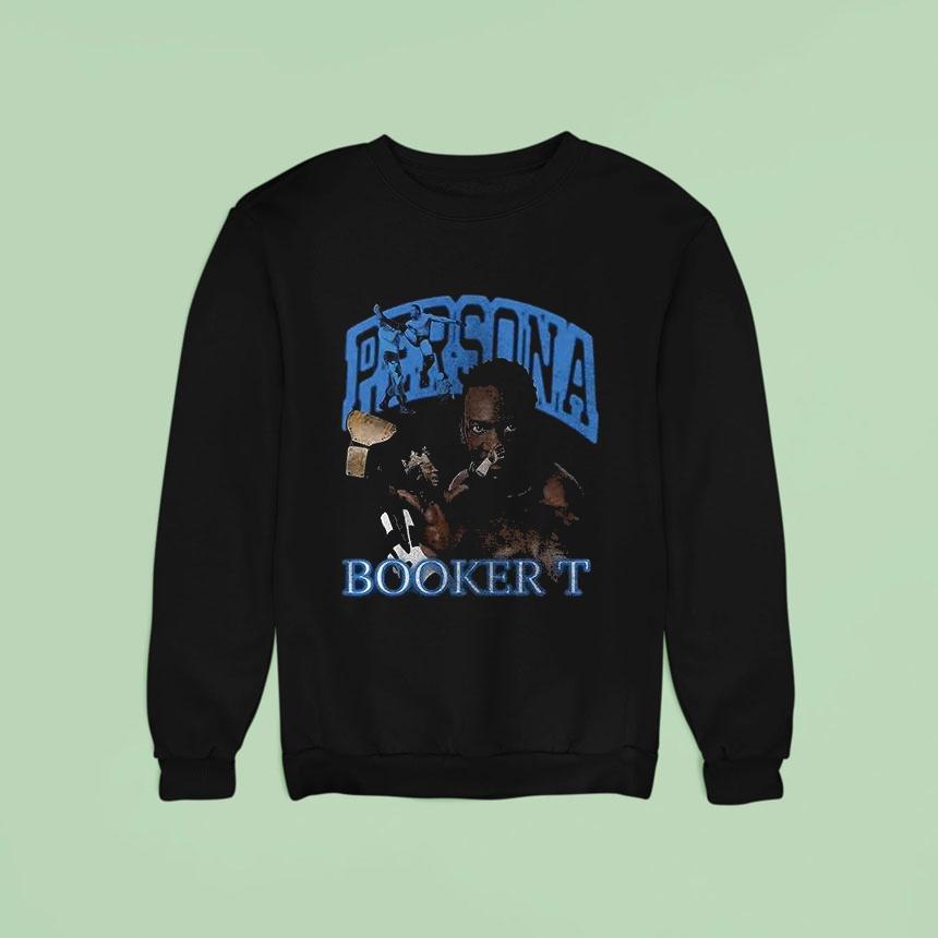 Persona Wrestling Booker T Graphic Repeat Neon Sweatshirt Persona Wrestling Booker T Graphic Repeat Neon Sweatshirt