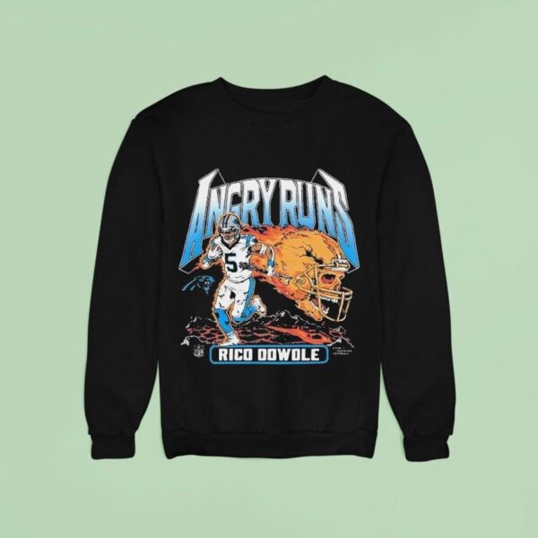 Rico Dowdle Angry Runs Carolina Panthers Sweatshirt