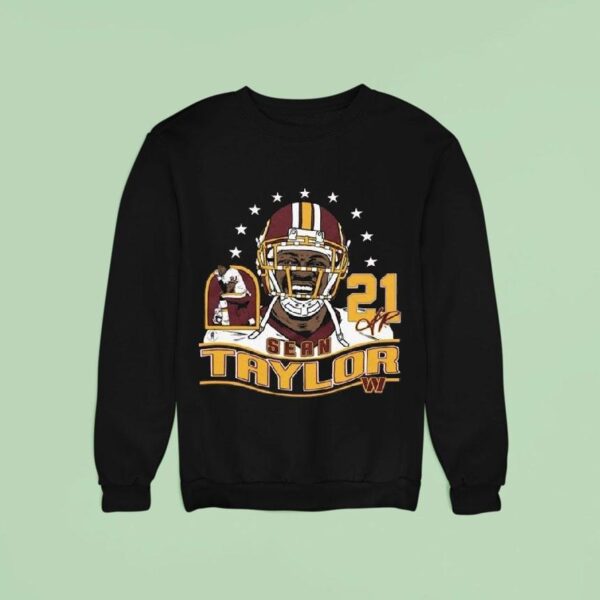 Sean Taylor Burgundy Washington Commanders Retired Player Classic Caricature Sweatshirt