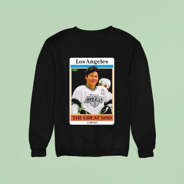 Shohei Ohtani S Face Wayne Gretzky Los Angeles Hooligan Los Angeles Kings Center Sweatshirt