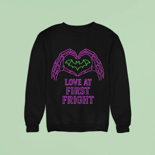 Skeleton Hand X Bat Love At First Frigh Sweatshirt