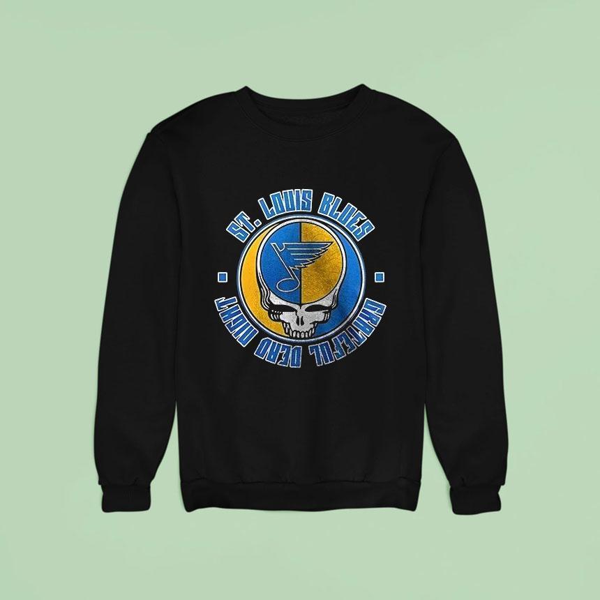 St Louis Blues Grateful Dead Th Anniversary Logo Sweatshirt St Louis Blues Grateful Dead Th Anniversary Logo Sweatshirt