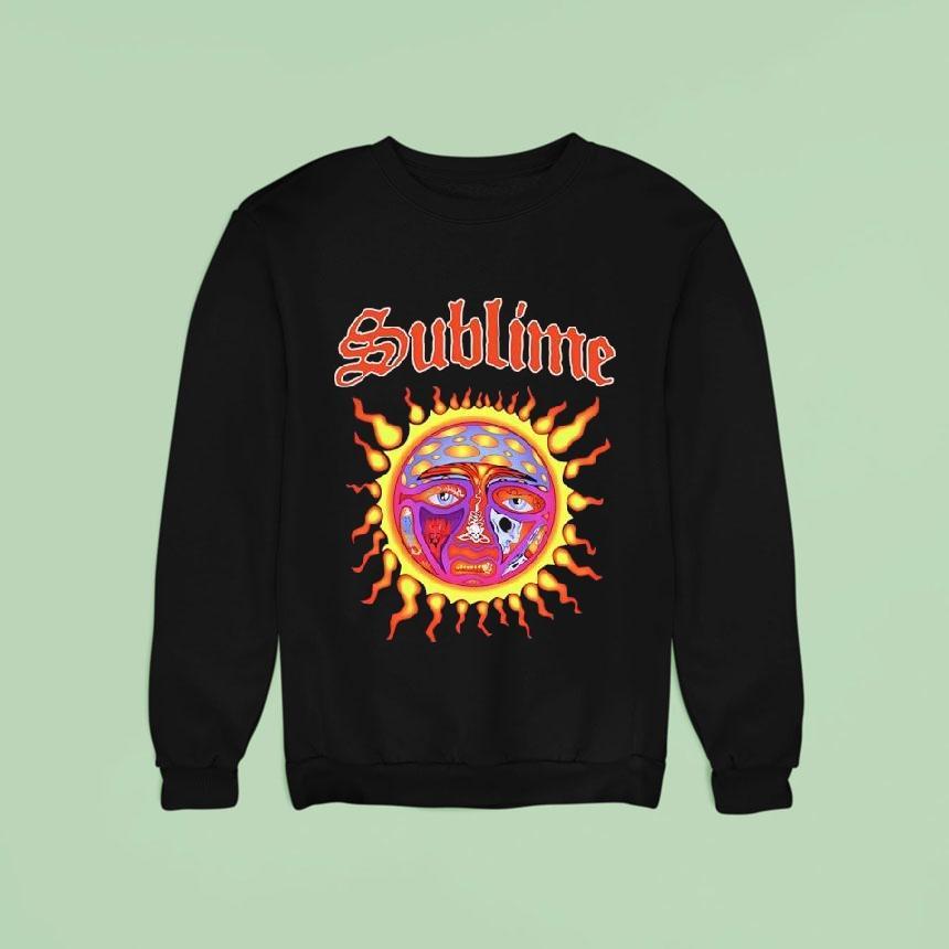 Sublime Sun With Skeleton Motif Sweatshirt Sublime Sun With Skeleton Motif Sweatshirt