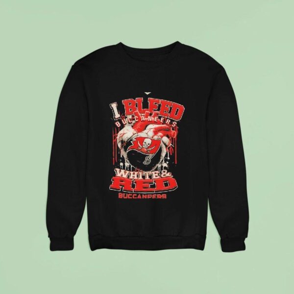 Tampa Bay Buccaneers I Bleed Buccaneers White Red Logo Sweatshirt