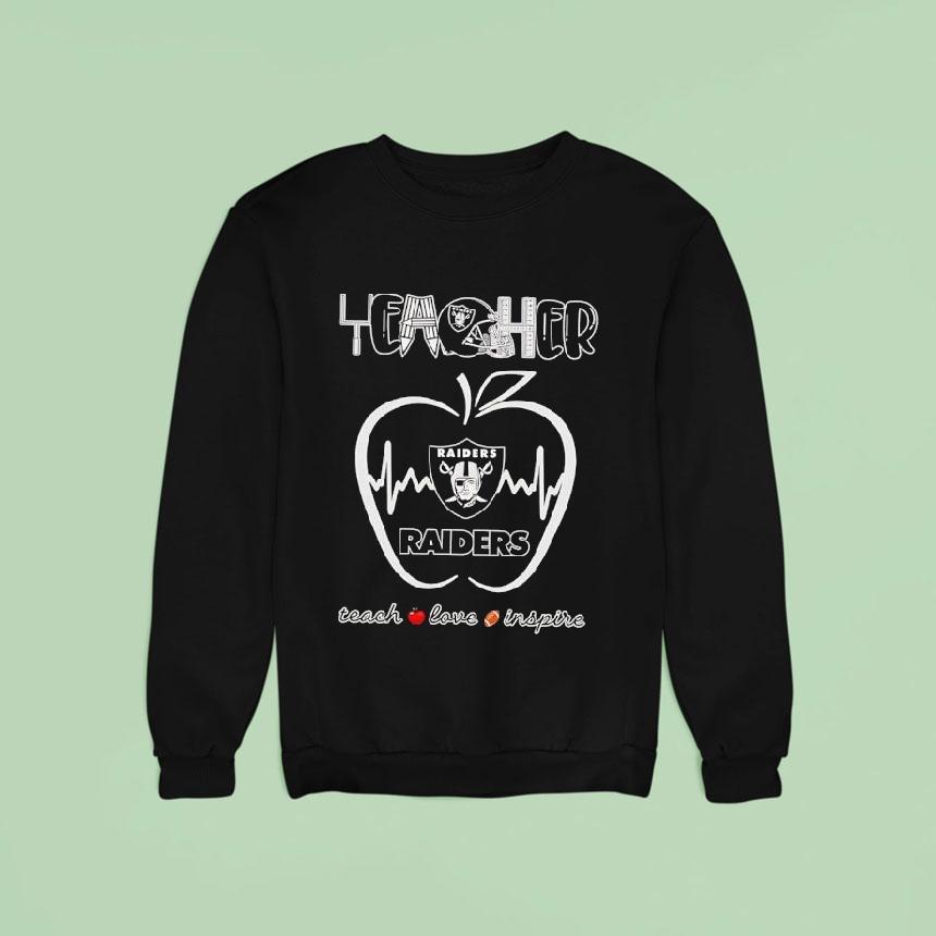 Teacher Las Vegas Raiders Teach Love Inspire Sweatshirt Teacher Las Vegas Raiders Teach Love Inspire Sweatshirt