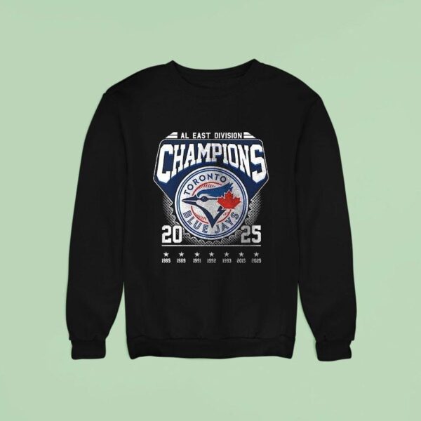 Toronto Blue Jays Al East Division Champions Name Roster Logo Sweatshirt