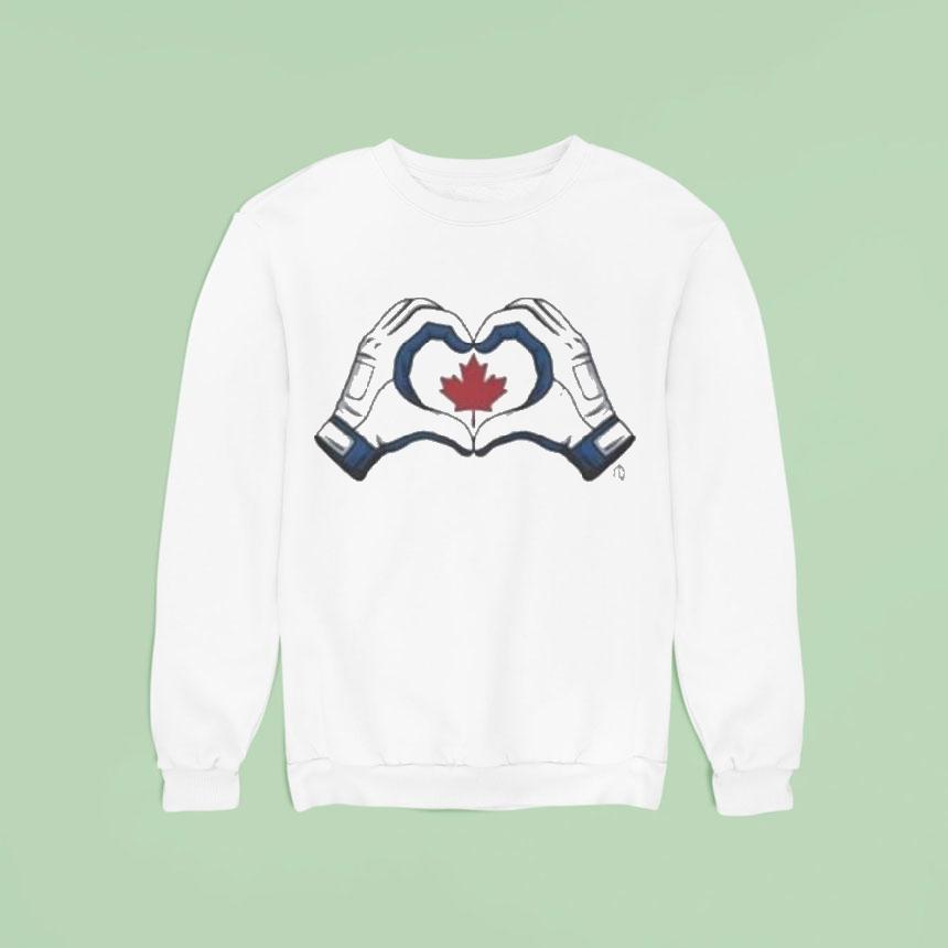Toronto Blue Jays Canada Heart Hands Sweatshirt Toronto Blue Jays Canada Heart Hands Sweatshirt