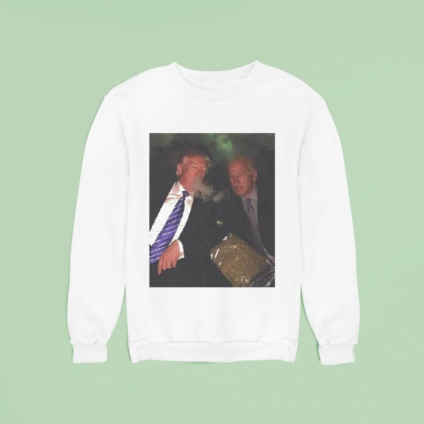 Trump And Biden Smoking Weed Sweatshirt Trump And Biden Smoking Weed Sweatshirt