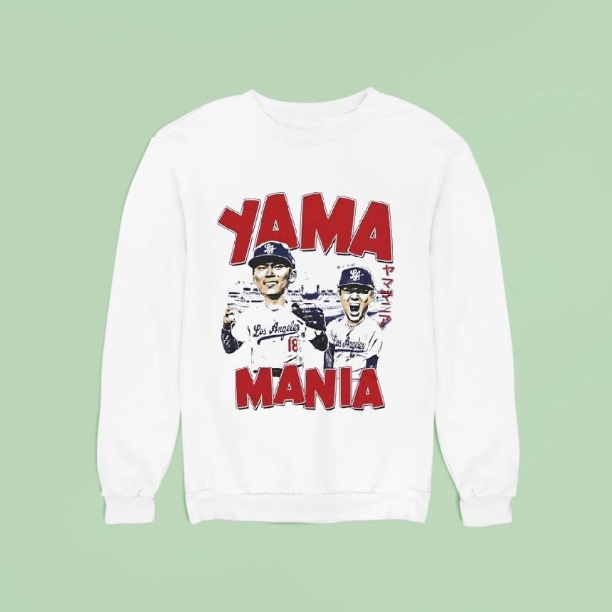 Yamamania Yoshinobu Yamamoto Los Angeles Dodgers Sweatshirt Yamamania Yoshinobu Yamamoto Los Angeles Dodgers Sweatshirt