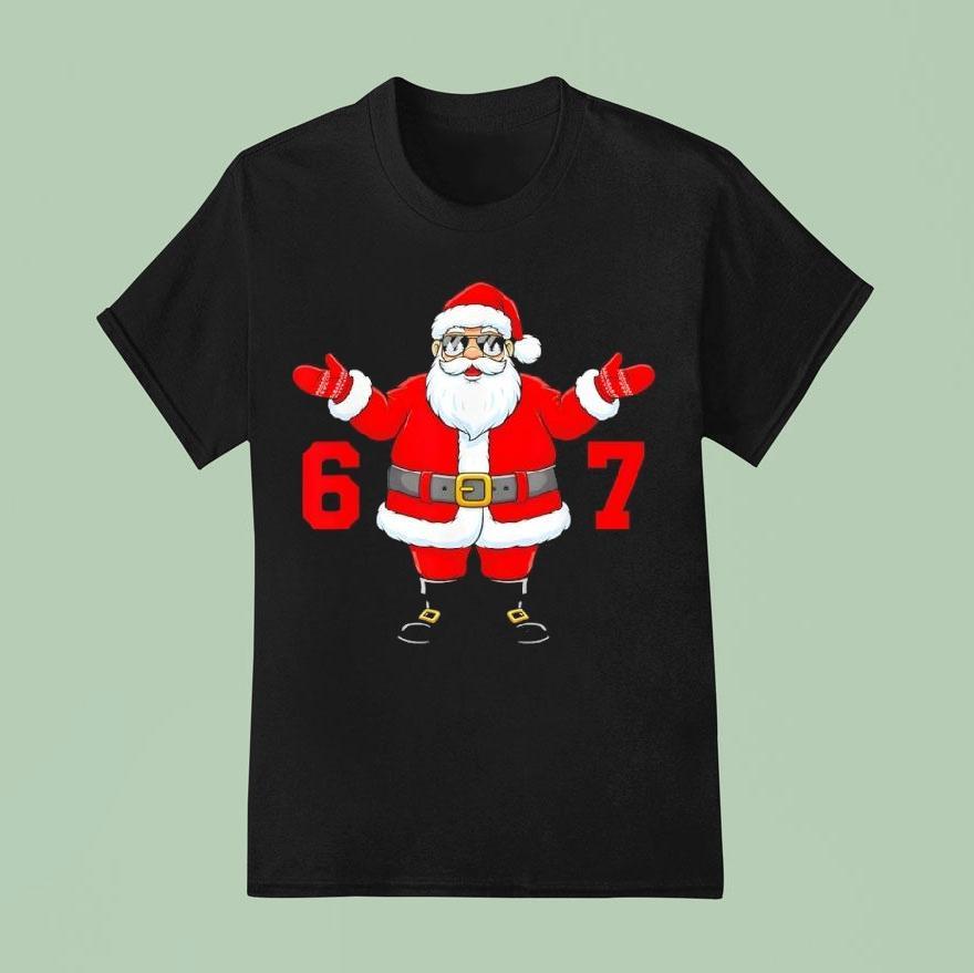 Christmas Meme Six Seven Santa Xmas T Shirt