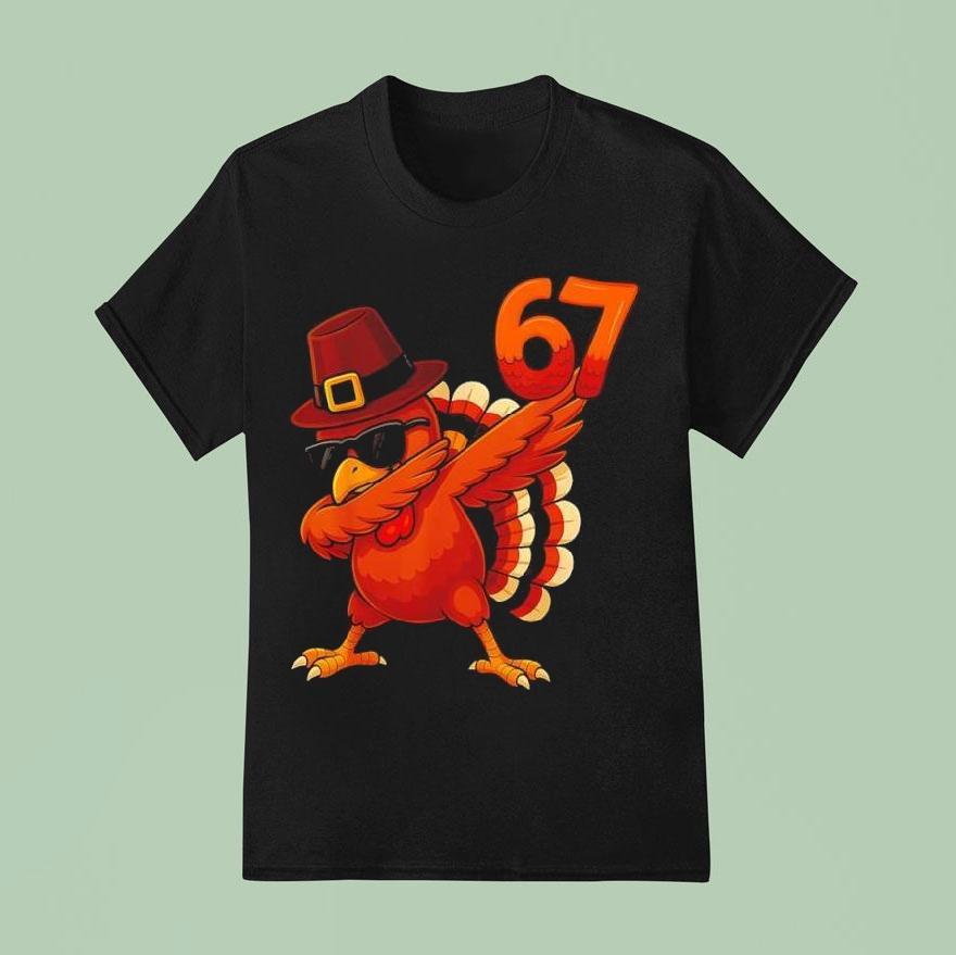 Thanksgiving Thankful Turkey Dabbing T Shirt