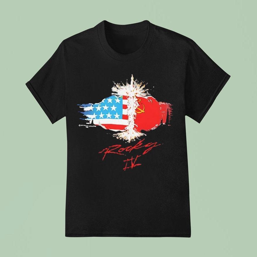 American Vs China Rocky Iv Movie Main Promo T Shirt