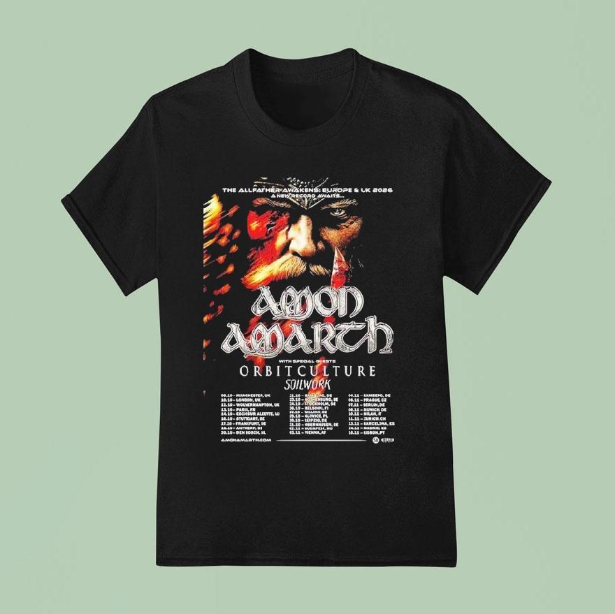 Amon Amarth The Allfather Awakens Europe And Uk Tour Dates Awaits T Shirt