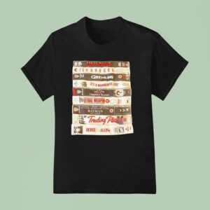 Cassette Vhs Die Hard Scrooged Gremlins It S A Wonderful Life T Shirt