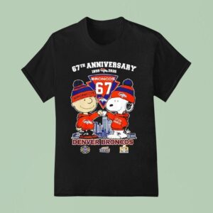 Charlie Brown Snoopy Denver Broncos Th Anniversary To Fist Bump T Shirt