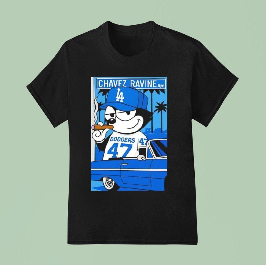 Chavez Ravine X Los Angeles Dodgers Lowrider Car Graphic T Shirt