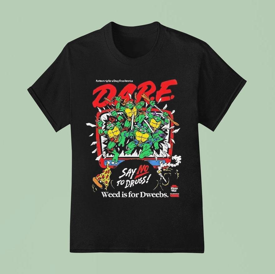 Dare Say No To Drugs Ninja Turtles Classic Retro Vintage Graphic T Shirt