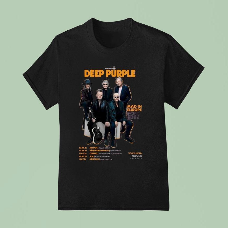 Deep Purple Mad In Europe Tour Germany T Shirt
