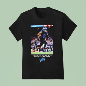 Detroit Lions Jahmyr Gibbs Nfl Flash Features November Rd T Shirt