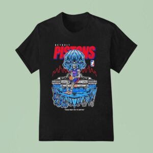 Detroit Pistons Icy Skull Car Graphic T Shirt