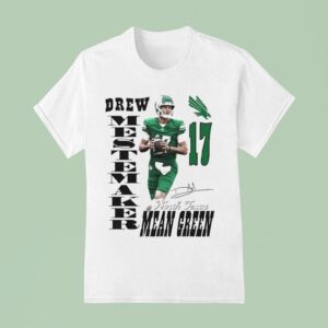 Drew Mestemaker North Texas Mean Green Portrait Signature T Shirt