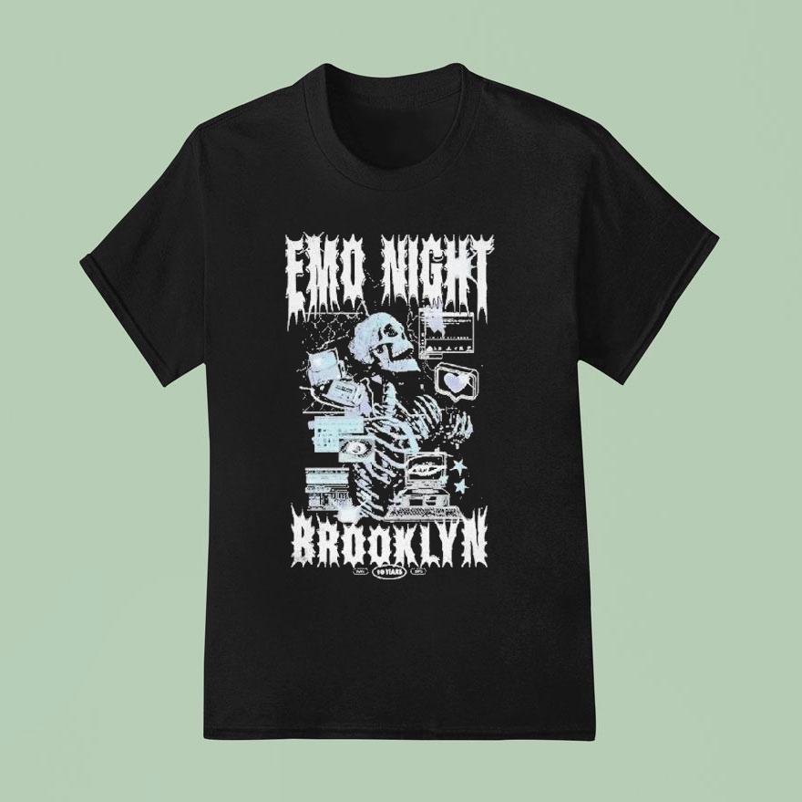 Emo Night Brooklyn Computer Skeleton T Shirt