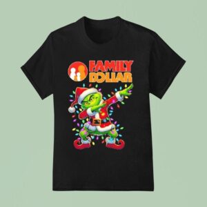 Family Dollar X Grinch Lights Dabbing Christmas T Shirt