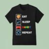 Food Drink Eat Sleep Dandy Repeat Pixel Foodie Retro Gamer T Shirt