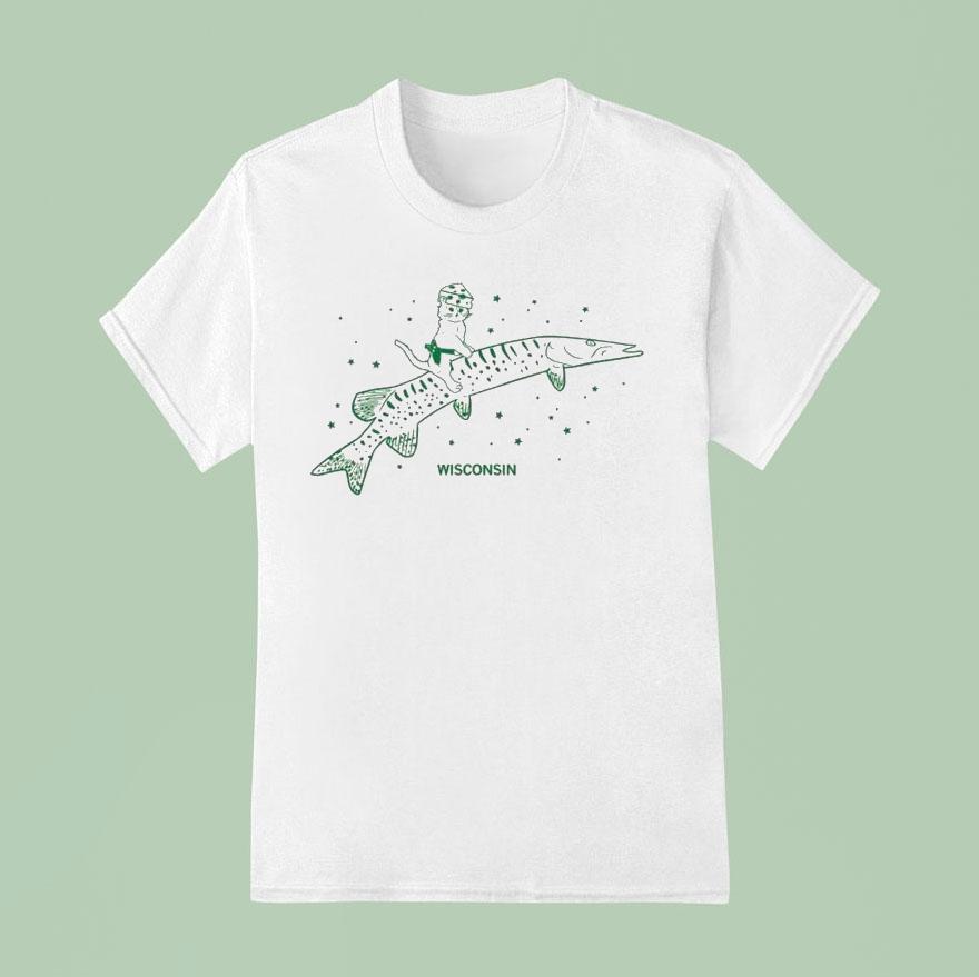 Gary Riding Musky Wisconsin Cat Fish T Shirt