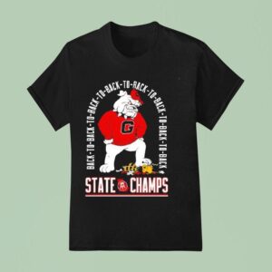 Georgia Bulldogs Mascot Eight Time State Champs Back To Back T Shirt