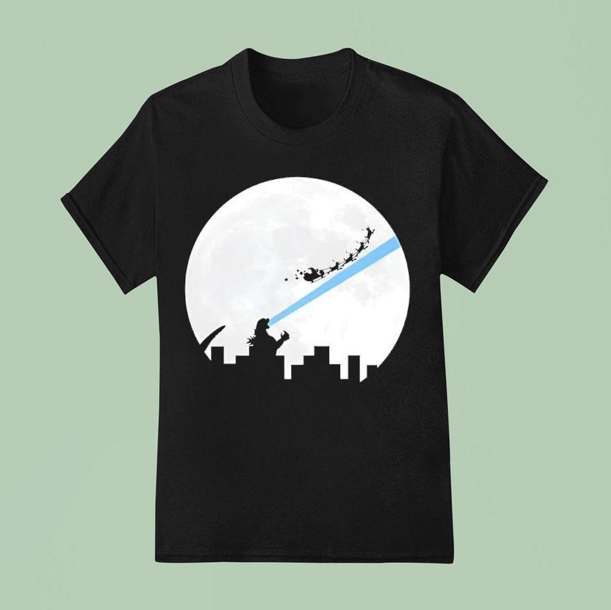Godzilla Vs Santa Christmas T Shirt