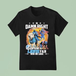 Grim Reaper Damn Right I Am A Detroit Lions Fan Win Or Lose Superman Football Nfl T Shirt