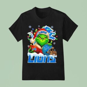 Grinch And Detroit Lions Christmas Theme Helme T Shirt