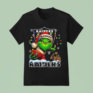 Grinch And Las Vegas Raiders Christmas Theme Helme T Shirt