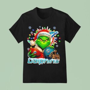 Grinch And Miami Dolphins Christmas Theme Helme T Shirt