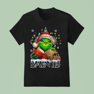 Grinch And New Orleans Saints Christmas Theme Helme T Shirt