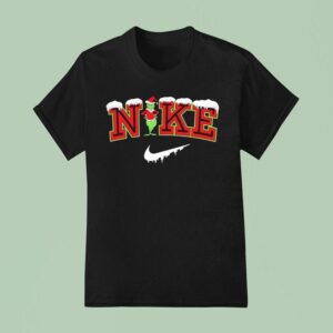 Grinch Christmas Snow Nike Logo T Shirt
